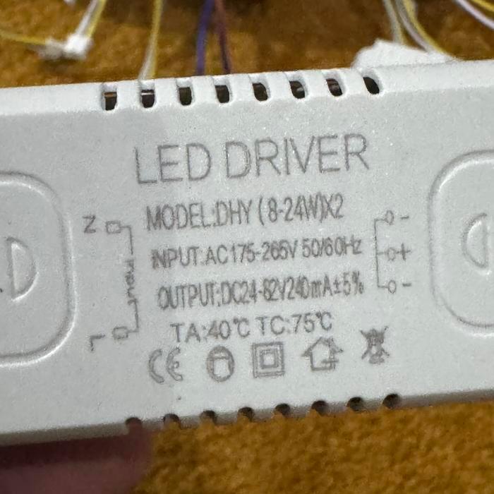 LED Driver 3 warna, Downlight Lampu Ring Gantung - 8-24W x2