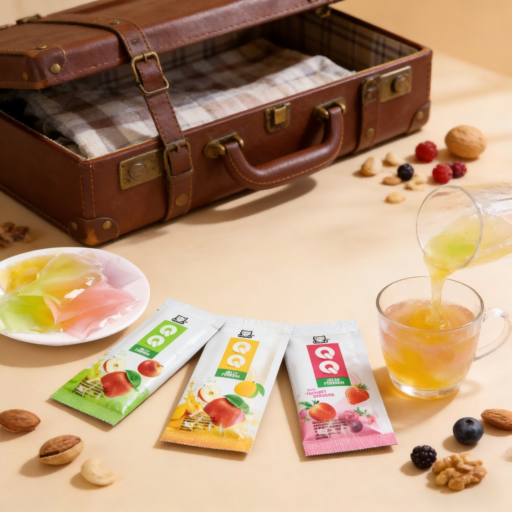 [FREE BOX] QQ Jelly Stick Isi 48 Pcs Aneka Rasa Buah (Stroberi Mangga Apel) Snack Toples Murah