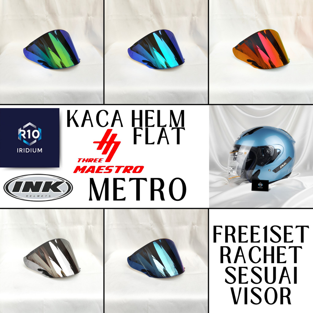 Kaca Helm INK METRO metro2 Visor Helmet FLAT free Rachet Three maestro iridium murah tm2