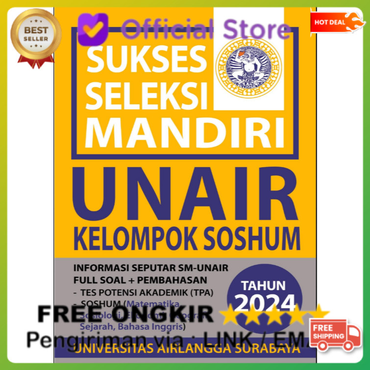 PASTI LULUS SUKSES SELEKSI MANDIRI UNAIR KELOMPOK SOSHUM TAHUN 22024 IDO229 LOLOS UJIAN