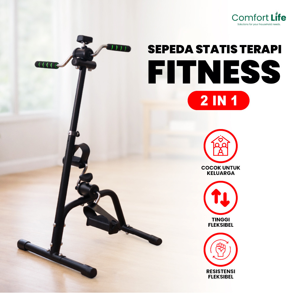 COMFORT LIFE Sepeda Statis Olahraga Gym Fitness Terapi Kaki&Tangan Penderita Stroke