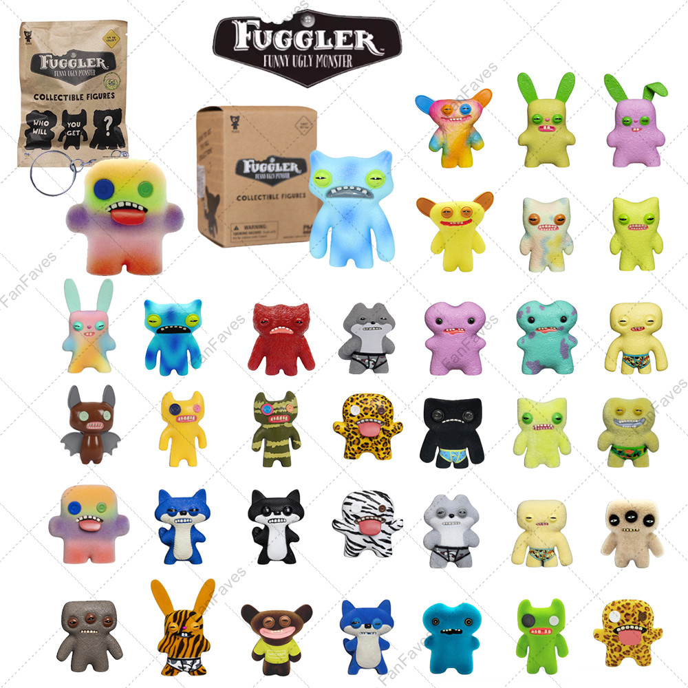 Original Fuggler Model Keychain Toys Blind Box Ugly Monster Tooth Wide Eyed Weirdo Backpack Pendant 