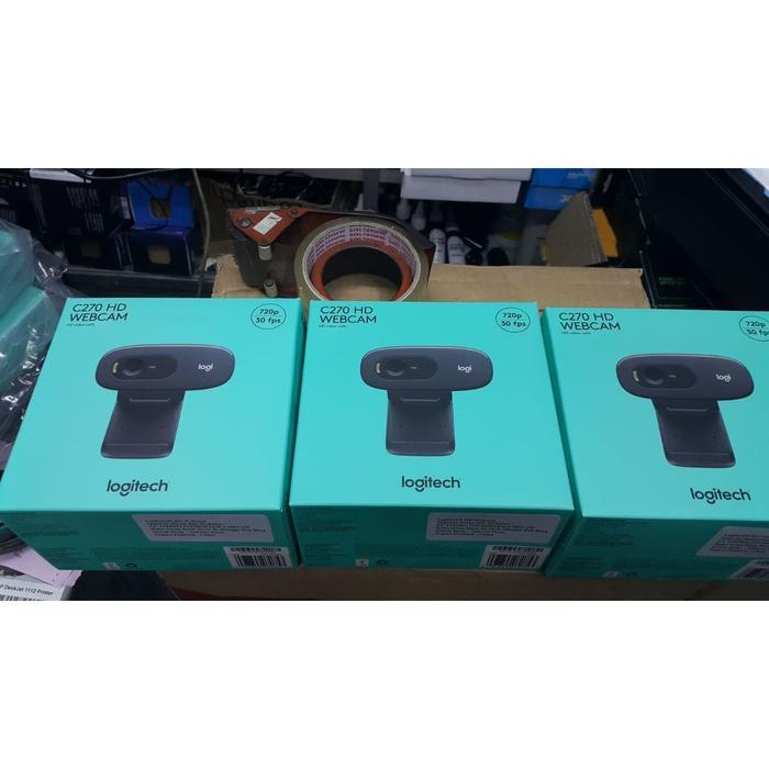 WebCam LOGITECH C270 HD 720P Web Camera PC For Laptop & PC RESMI