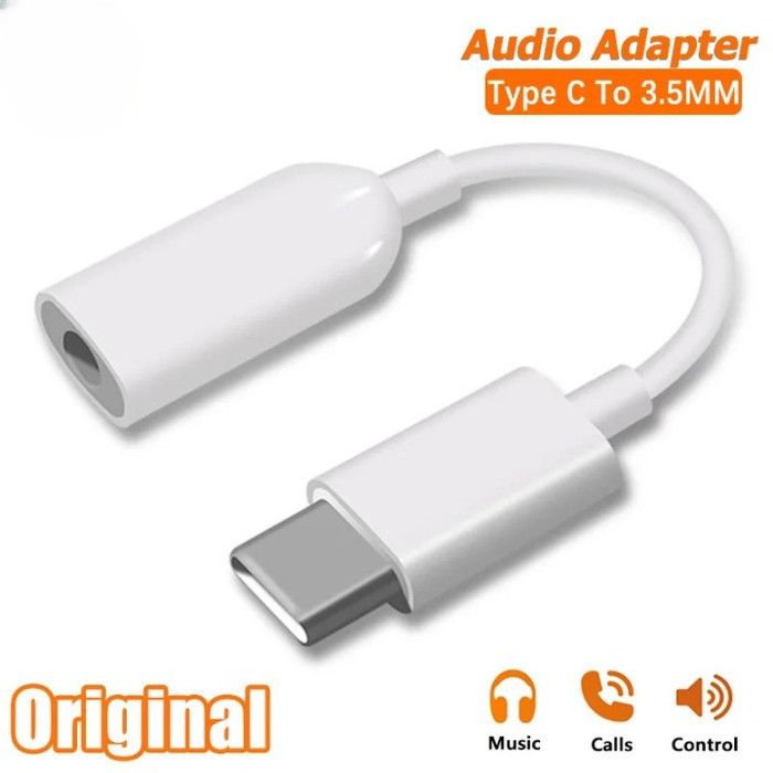 Sambungan Handsfree Type C ke Audio Jack 3.5mm Converter Headset HP Tanpa Lubang Earphone Kabel AUX 