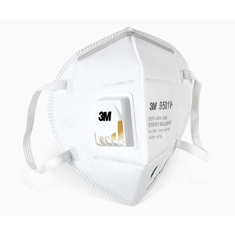 50pcs 3M Mask 9501V+ 9502V+ Antiparticulate Mask Standard Breath Valve Folng Headband Earloop High F