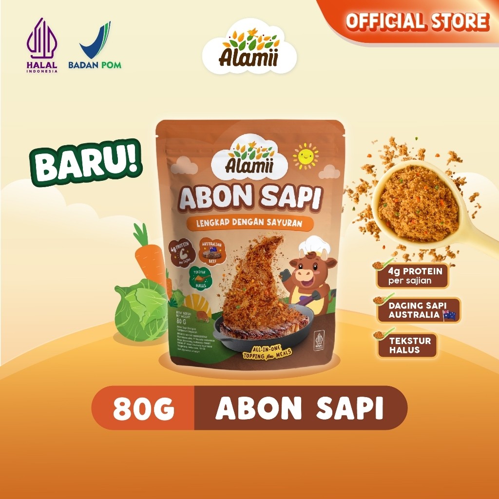 Alamii Abon Ayam Sapi 80g MPASI Bayi Halal