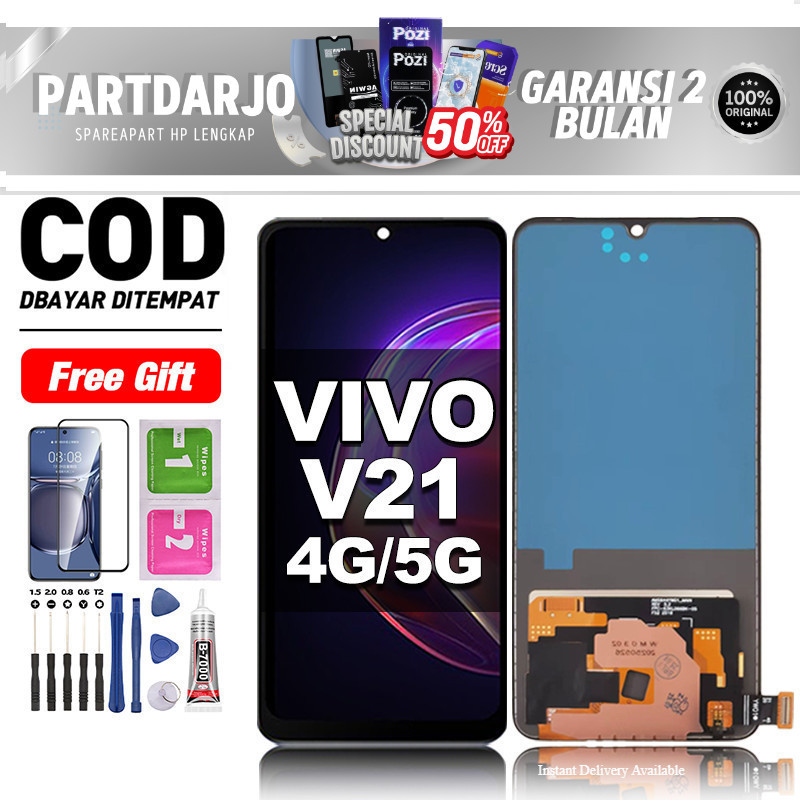 LCD VIVO V21 4G 5G Fullset hp layar Touchscreen untuk Glass Touch Screen Digitizer COD -original fre