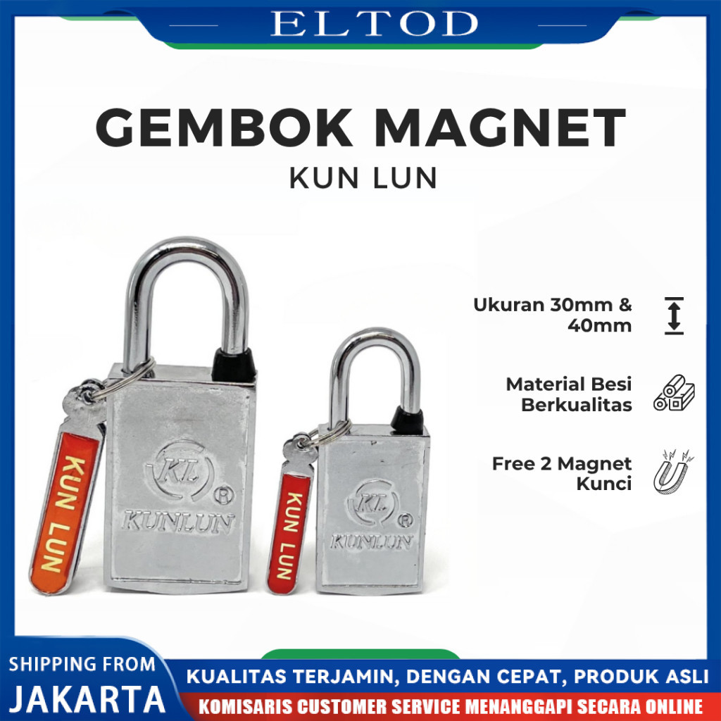 HONXI Gembok Magnet Kun Lun 30MM / 40MM – Gembok Tanpa Lubang Kunci, Magnetic Lock Anti Maling
