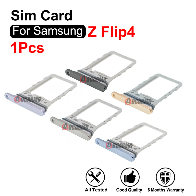 1Pcs Black/ Silver/ Blue/ Purple /Gold Sim Tray For Samsung Galaxy Z Flip4 SIM Card Holder Slot Repl