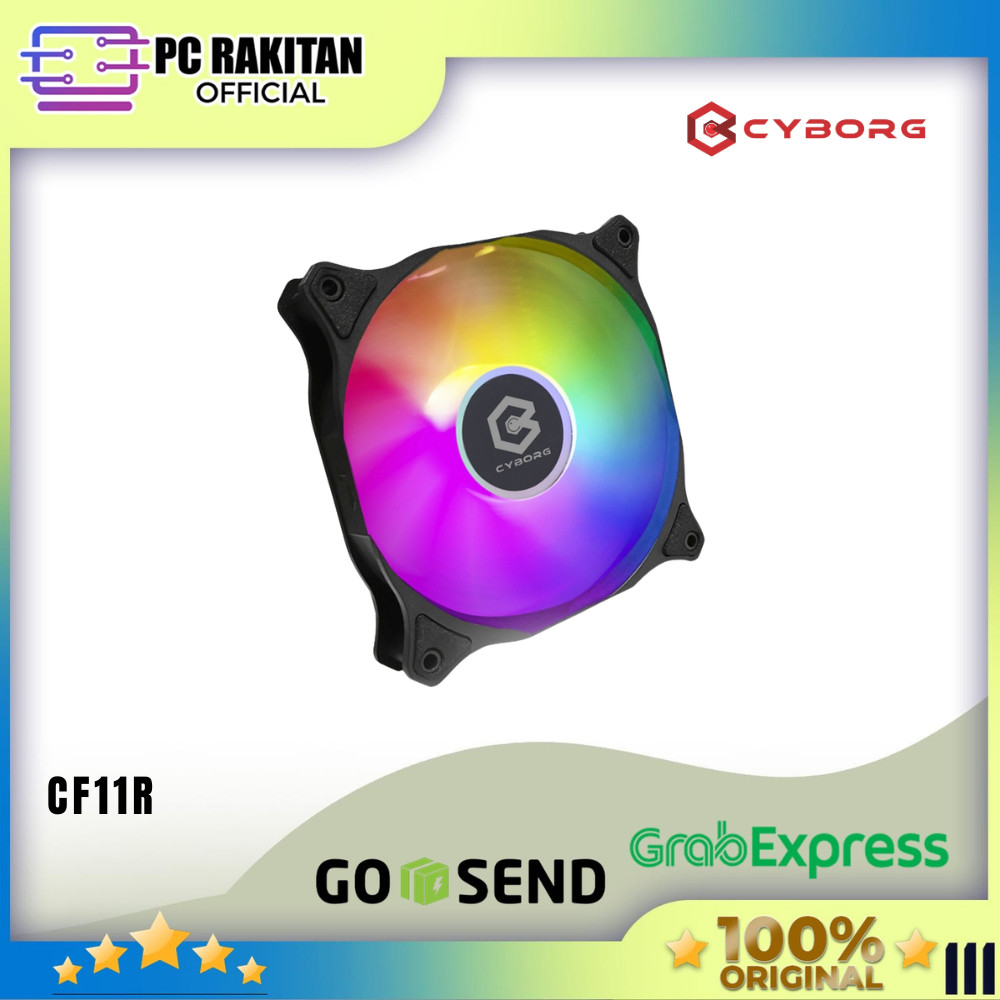 CYBORG RGB GAMING COOLING FAN 12CM SINGLE BLACK