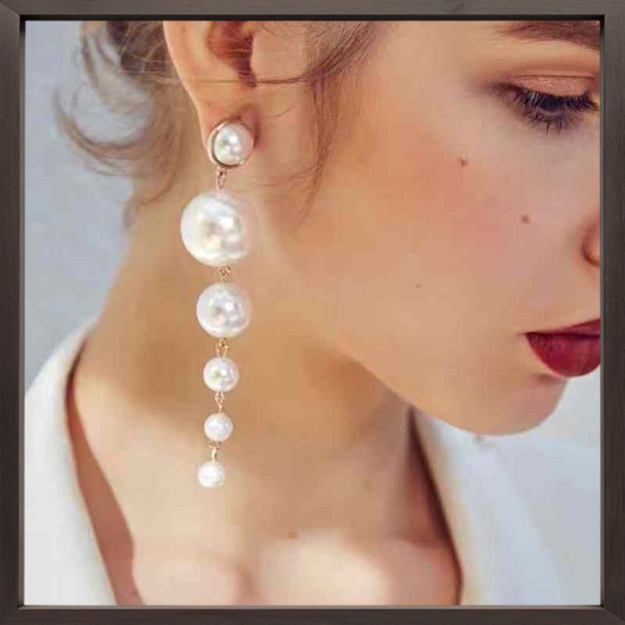 Berkualitas  Anting Wanita B638 TASSEL BIG Mutiara Panjang Korea Fashion Vintage Earrings Women Earr