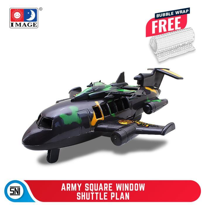 (Toys Edu) IMAGE TOYS mainan Army Square Window Shuttle Plane