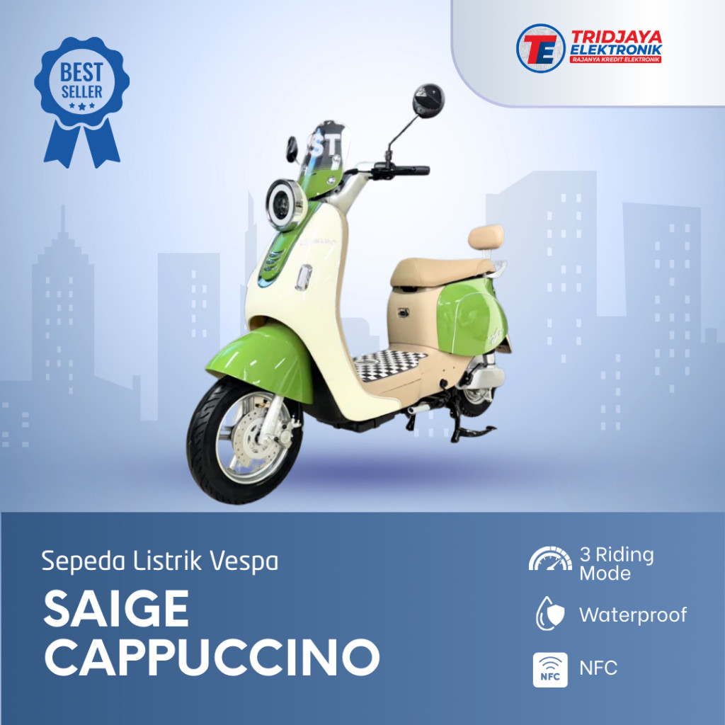 Sepeda Listrik Saige Vespa Cappuccino Lithium Garansi Resmi