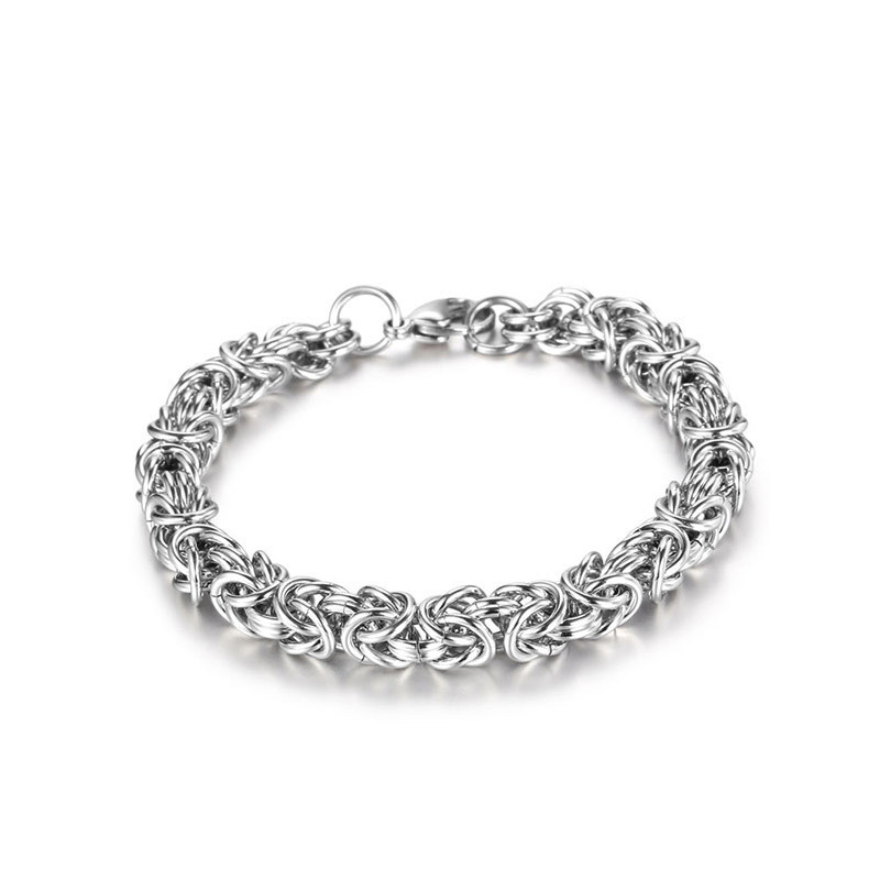 Gelang Pria dari Baja Titanium Anyaman Vintage, Unik dan Modis