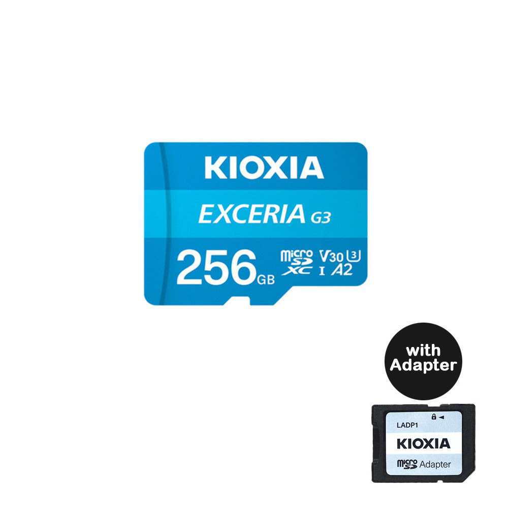 Kioxia MicroSD Exceria G3 256GB with Adapter, CL10, UHS-I, U,3 V30, 4K, A2, R160/W50