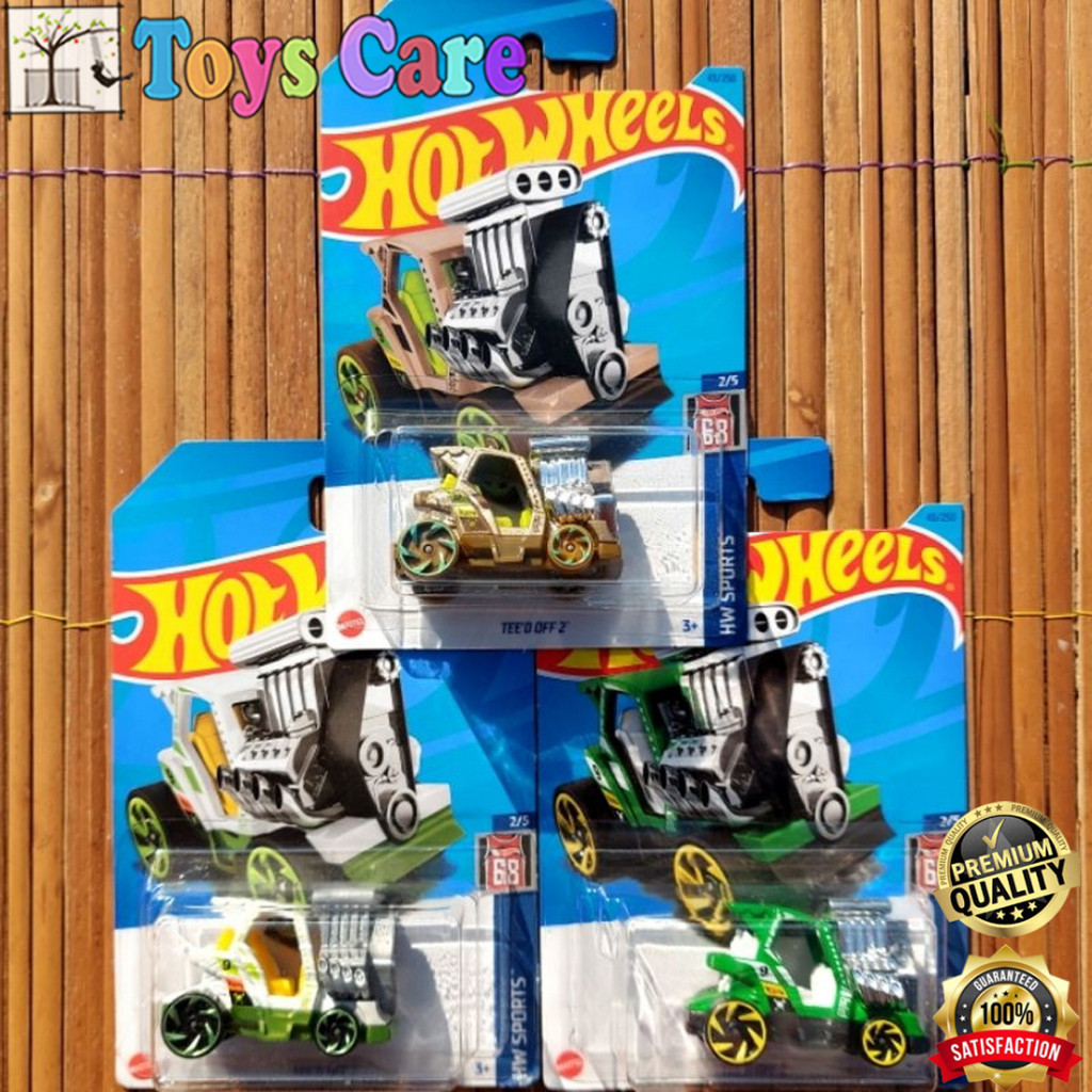 Hot Wheels Tee'd Off 2 Putih Hijau Emas HW Sports Mobil Golf