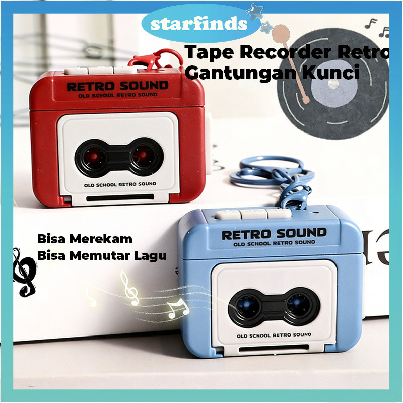 Gantungan Kunci Tape Recorder Retro / Tape Recorder Mini / Kado Ulang Tahun / Gantungan Kunci Unik B