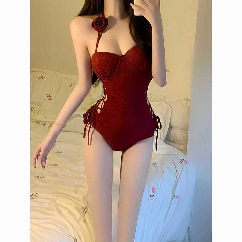 [Miss Lace] Baju renang satu potong gaya nafsu murni seksi celana punggung terbuka wanita baju
