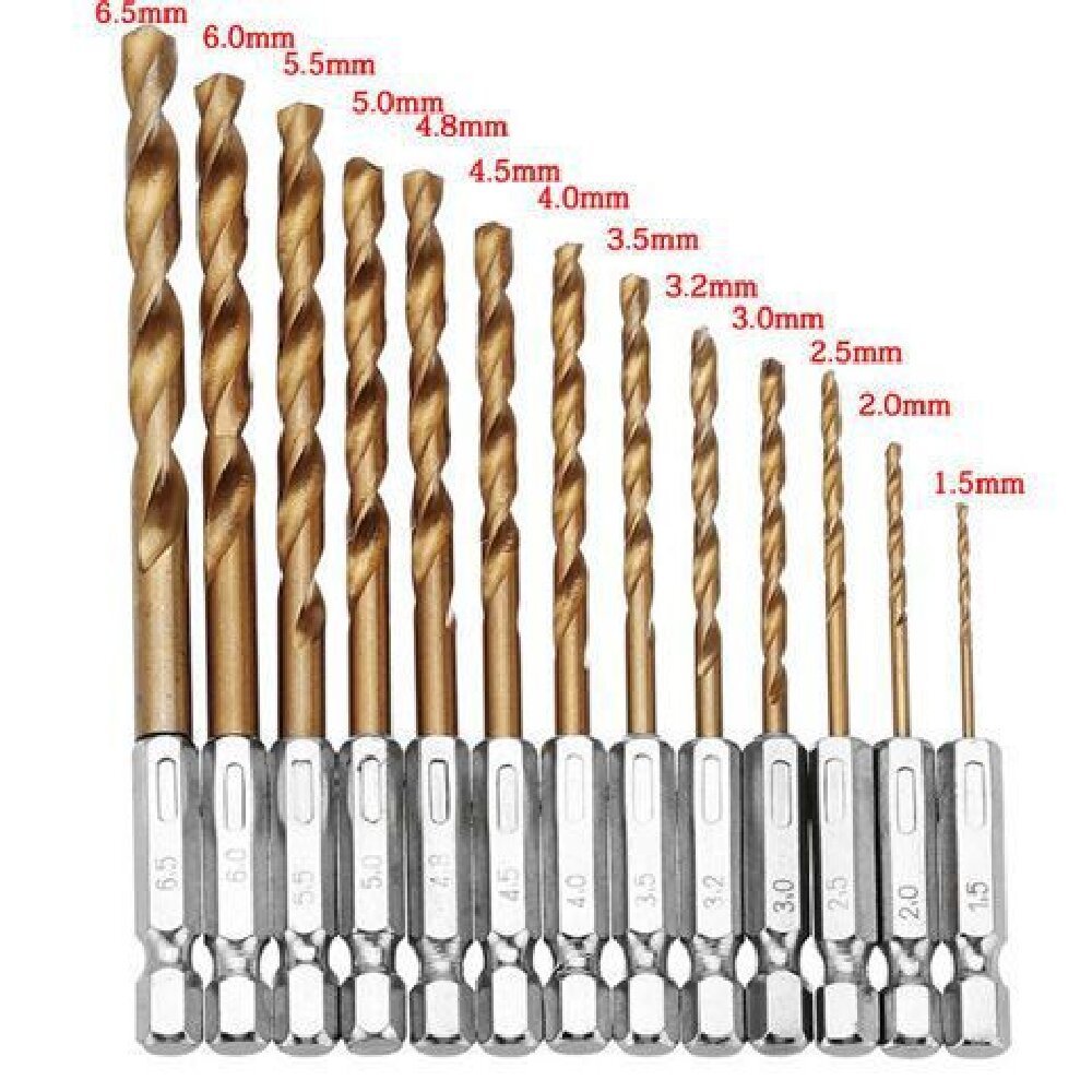 Hex Shank Cobalt Drill Bit Set for Stainless Steel & Metal - HSS Twist Bits Fit Electric Impact Driv