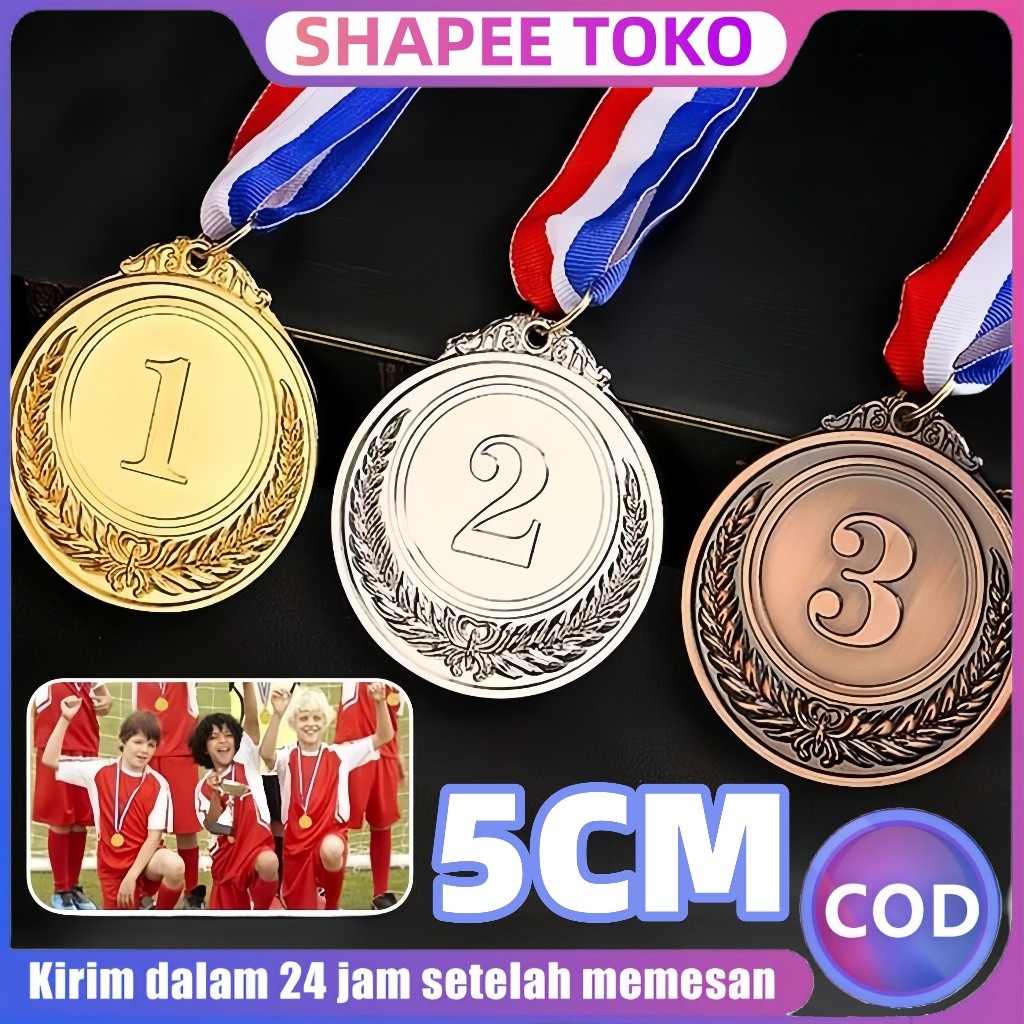 3Pcs Medali Logam Medali Emas Perak Perunggu Medali Juara 123 Medali Kejuaraan Medali Penghargaan - 