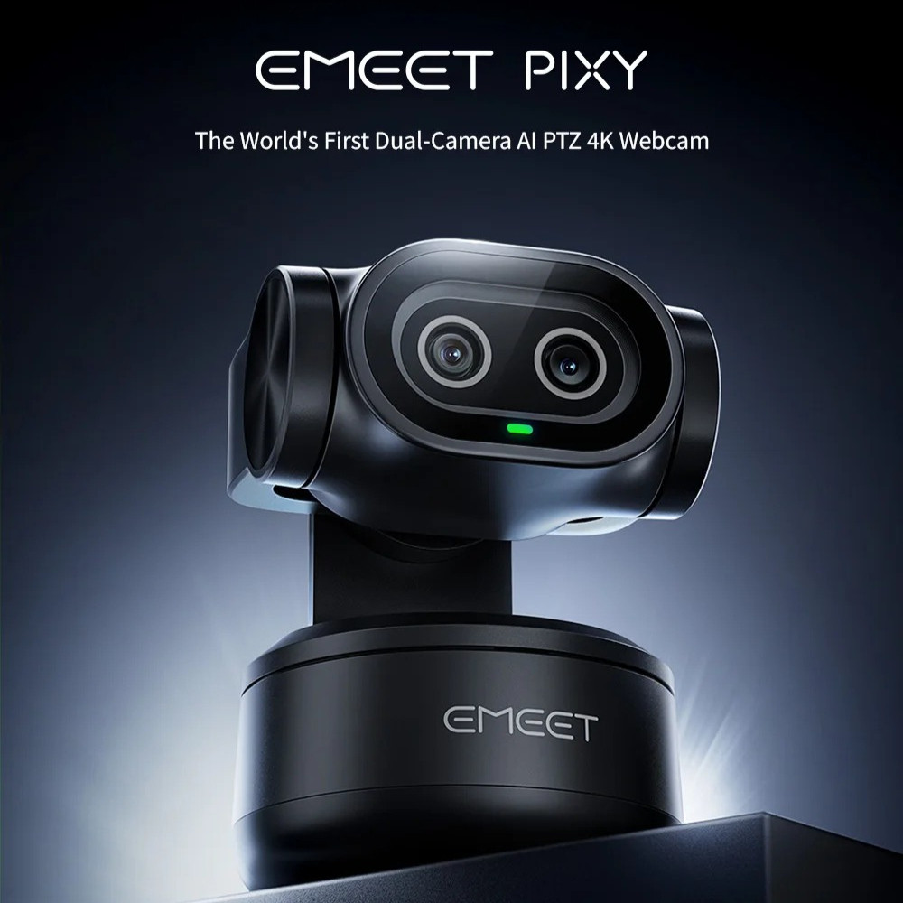 EMEET PIXY Dual-Camera 4K Webcam PTZ Web Camera AI Tracking Video Camera Sony Sensor Gesture Control