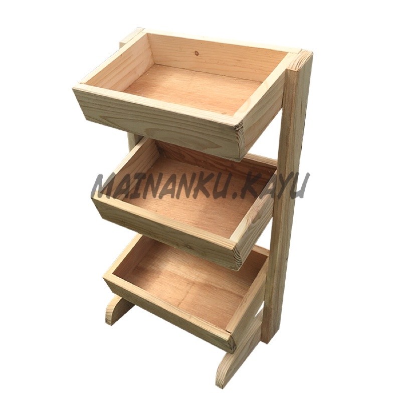 Aesthetik Rak Bumbu Dapur Estetik Minimalis Rak Susun Tiga Kayu Jati Belanda Londo Solo