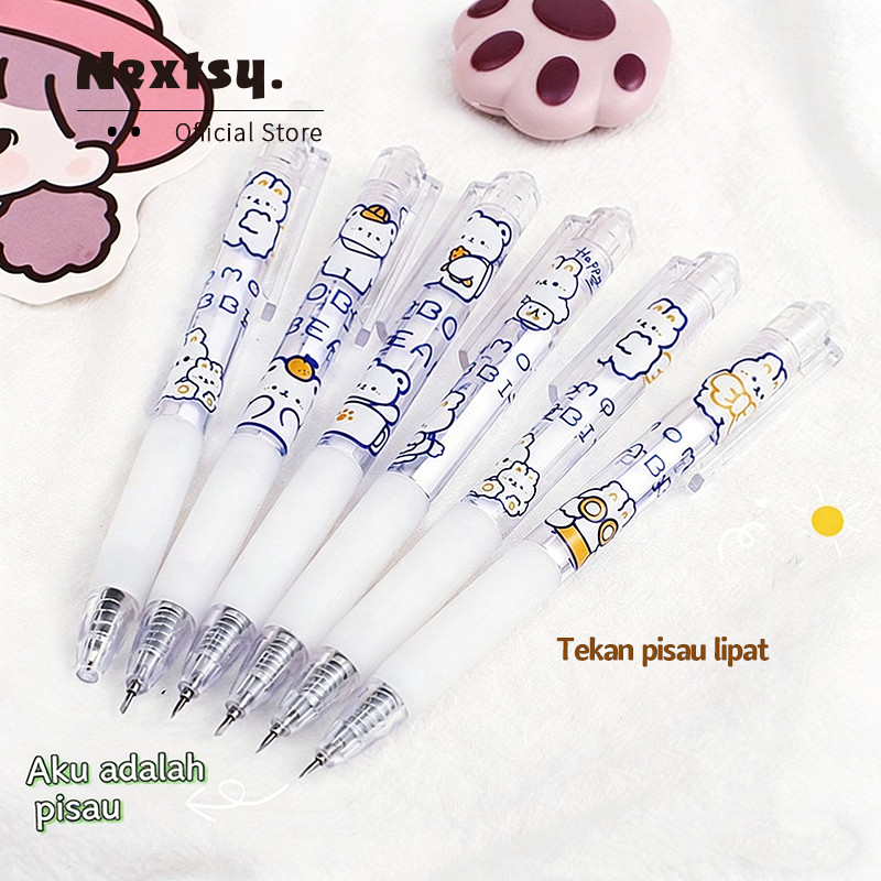 Mini Pena Knife Pisau Pulpen Ukir Kertas Stiker Mekanik Mini Pen Cutter Knife Sticker DIY Pemotong K