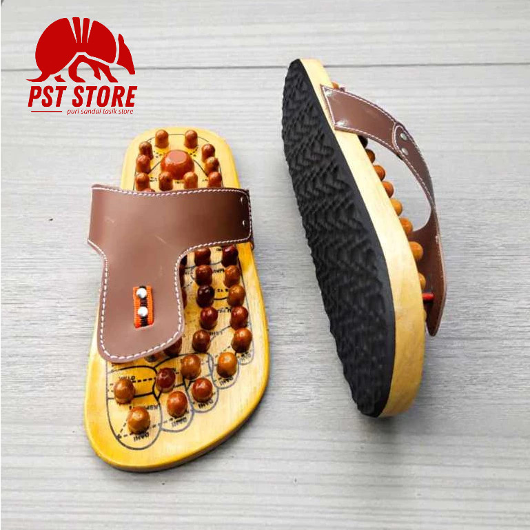 sandal rematik kayu refleksi kesehatan sandal rematik pria wanita