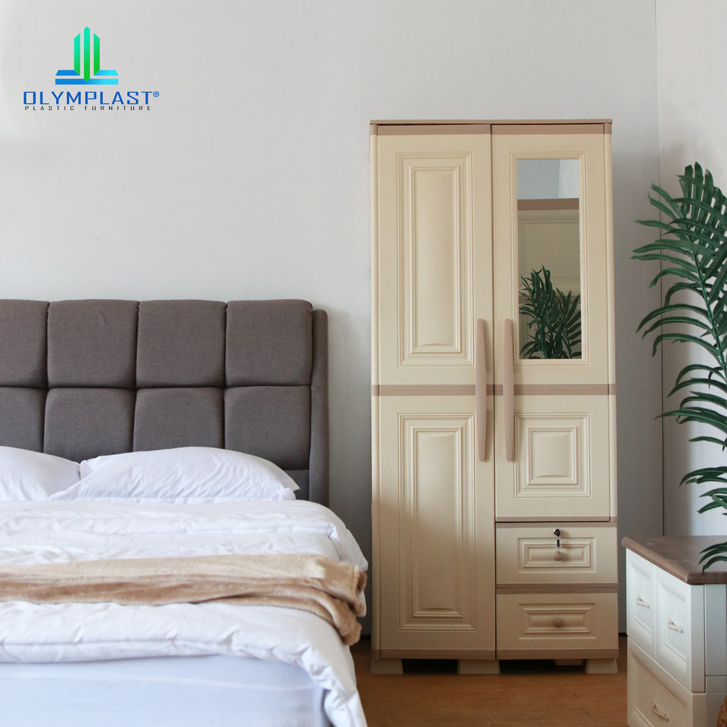 Lemari Pakaian Plastik 2 Pintu Olymplast OTC 02P Modern
