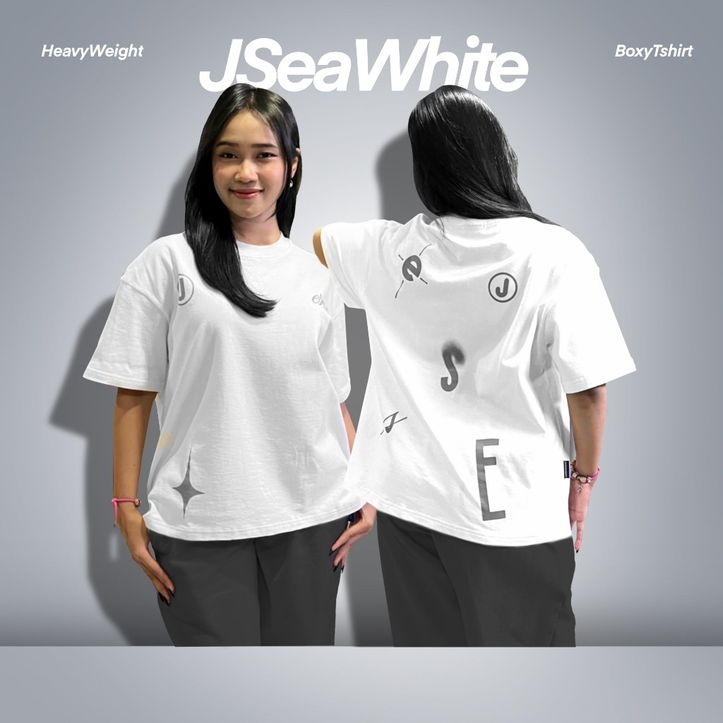 BUPESHOP JESSEDREAMCO - J SEA WHITE | T-Shirt Boxy Bahan Cotton Heavyweight Australia 250 GSM 16s Co