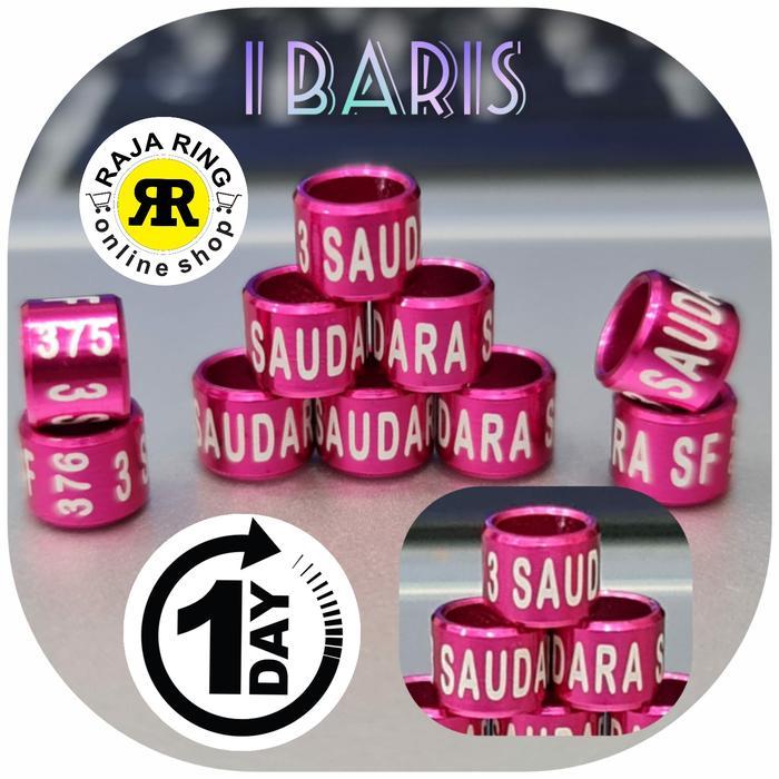 Ring Cincin Burung Tulisan 1 Baris Logo Aluminium Anodize Metalik Diameter 4,2mm Murai Batu Kacer Ce