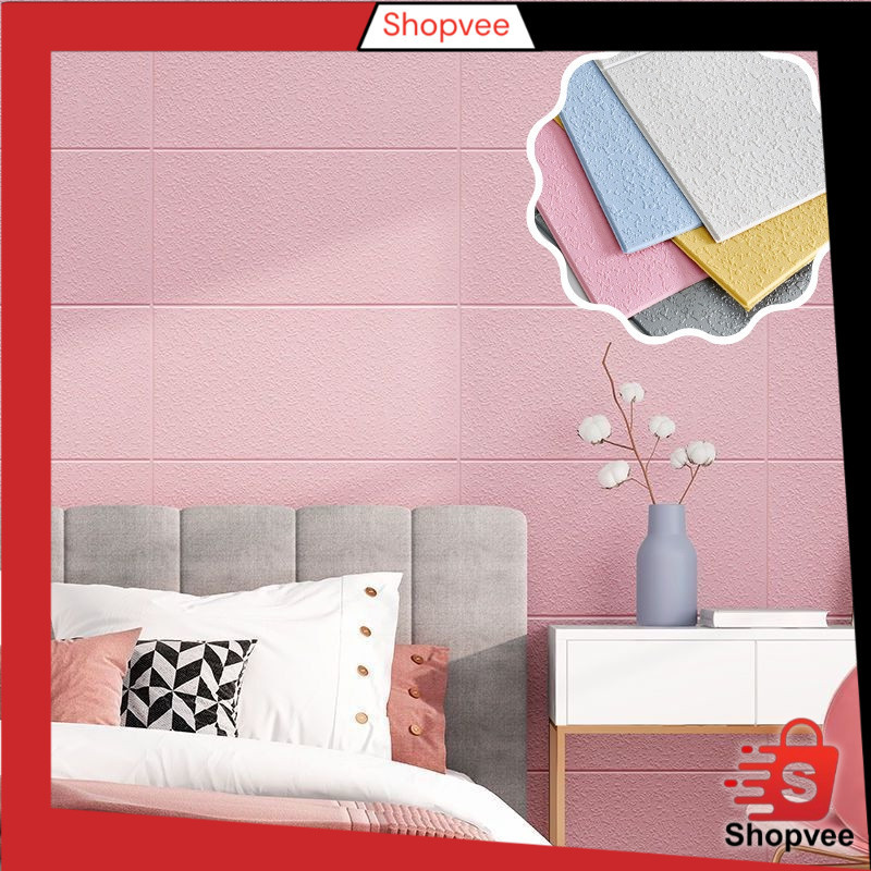 Shopvee Wallpaper Dinding Foam 3D Sticker Wall Decoration Dekorasi Rumah Wallpaper Atap Plafon S1206