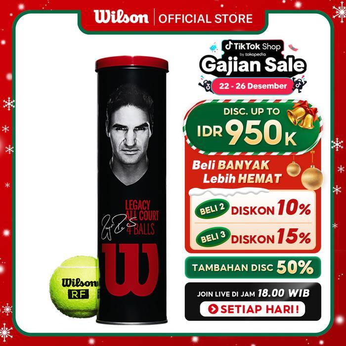 [BUY 1 GET 3 CANS] Wilson RF Roger Federer Legacy Tennis Ball Bola Tenis 4-Ball Metal Can Tennis Bal