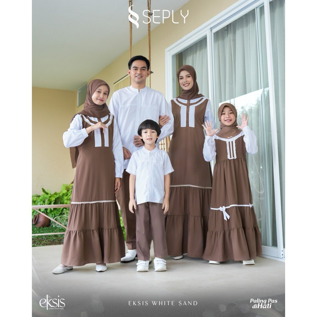 Seply Sarimbit Eksis White Sand Koko Gamis Ibu Ayah Anak Kaseo 266 Kliko 203 Meyra 383 Selia 186 ORI
