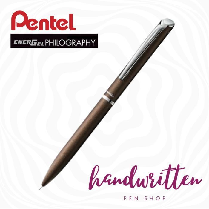 PENTEL EnerGel Philography Metal Gel Ballpoint Pen / Pulpen Gel - Brown ST