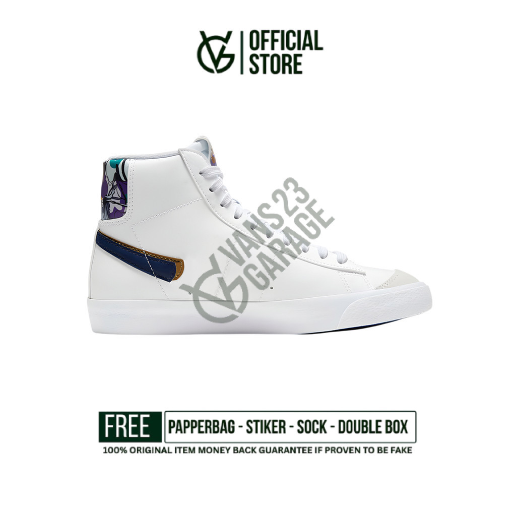 Sepatu Sneakers Nike Blazer Mid 77 SE Gs Double Swoosh White Blue Void Original BNIB Unisex