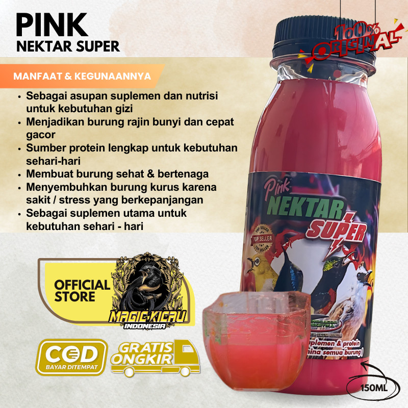 Pink Nektar Super 140ml Pakan Sogon Pleci Colibry agar cepat gacor