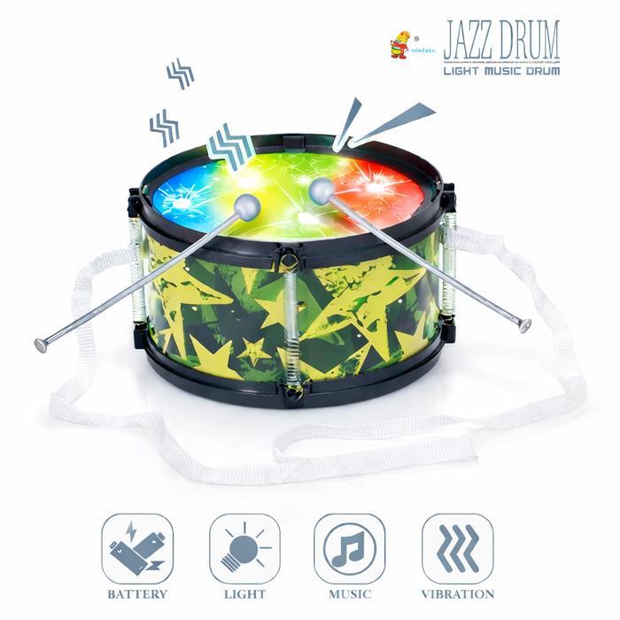 Mainan Drum Anak Elektrik dengan Lampu & Musik Ritme Alat Musik Edukasi Kids untuk Stimulasi Kreativ