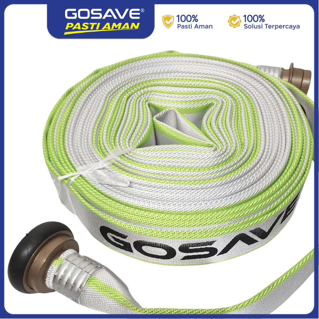 GOSAVE Fire Hose 10 Bar Selang Pemadam Kebakaran Coupling Aluminium Tahan Tekanan Alat Pemadam Kebak