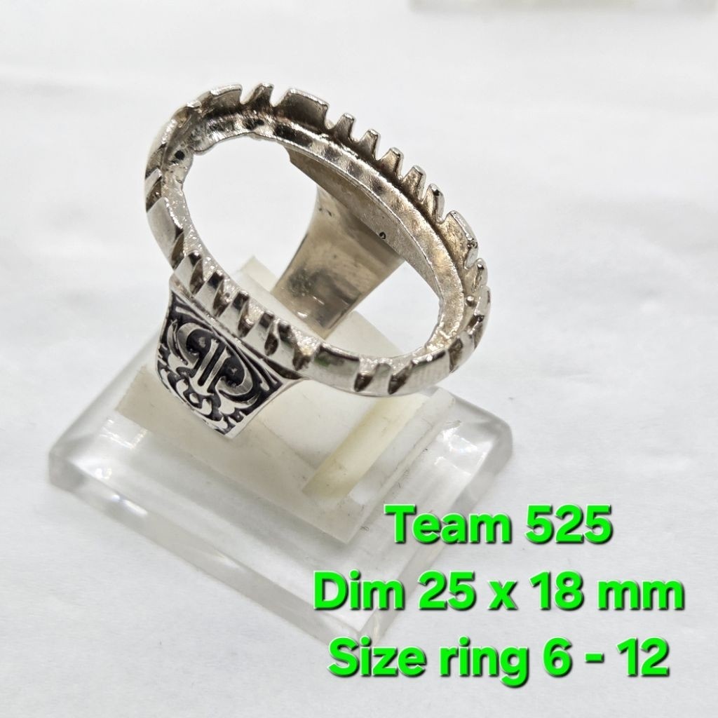 Ring emban alpaka super cakar rintik dim 25x18 motif kwanjing iranian / pengikat ring cincin batu ak