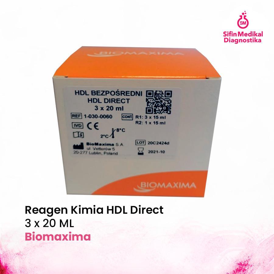 Reagen kimia HDL Direct metoda Immunoinhibition/CHO/PAP volume 3 x 20 ML Merek Biomaxima