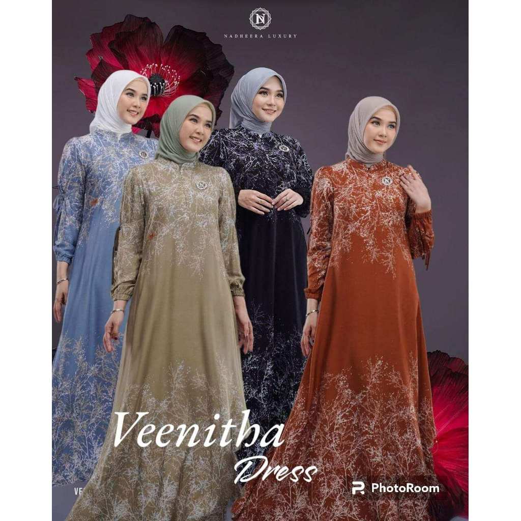 Veenitha Dress Nadheera Luxury Bahan Rayon Premium Gamis Terbaru Nadheera Luxury Ory 2024