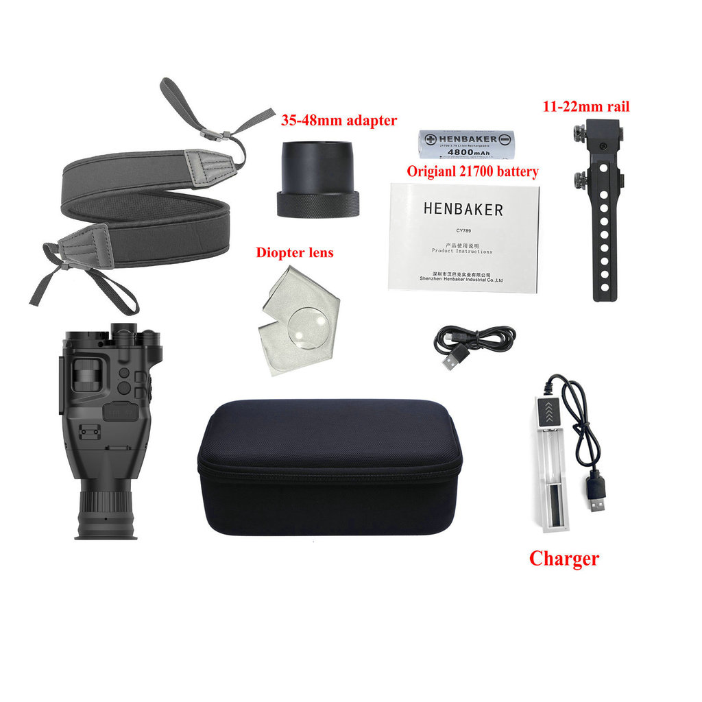 Henbaker Night Vision Moncular CY789 24x30 Night Vision Riflescope Wifi 1080P HD 850nm 940nm Infrare