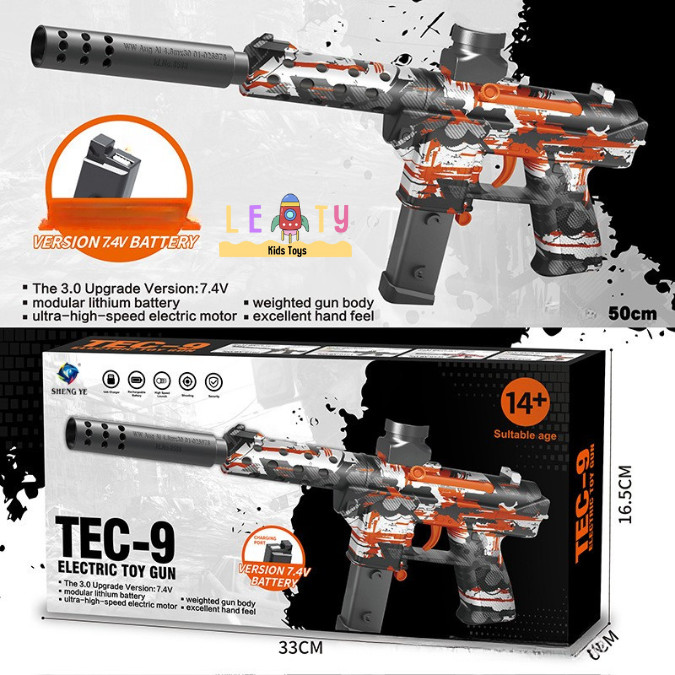 Mainan Water Gel Blaster Anak TEC-9 SNI Kado Anak Ulang Tahun Water Gell Jelly Aman SNI Laki Laki