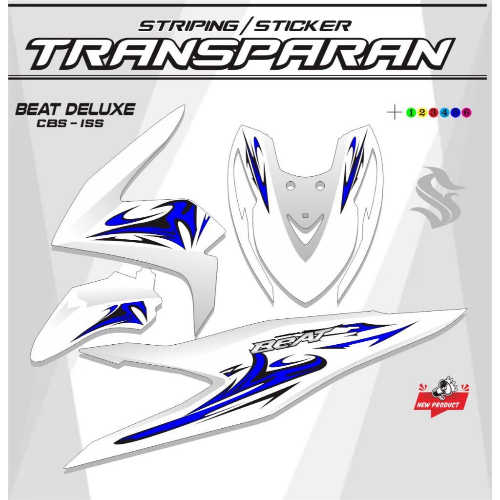 STICKER STRIPING STICKER TRANSPARAN MOTOR BEAT DELUXE 2020 / 2022