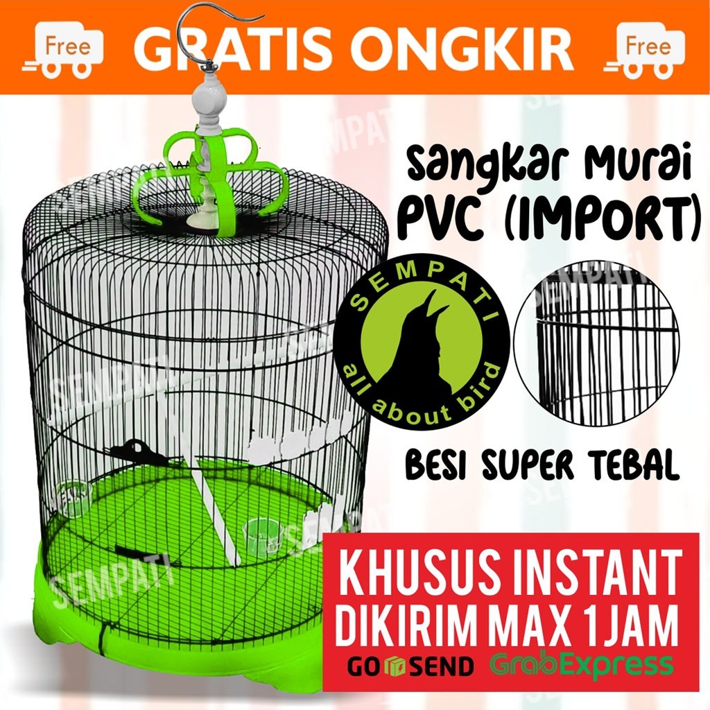 SEMPATI KHUSUS TERKIRIM 1 JAM INSTAN GRAB GOJEK Sangkar Burung Murai Jumbo Diameter 57 Cm Fullset Ga