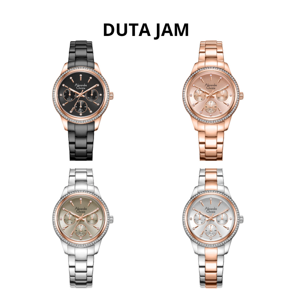 JAM TANGAN WANITA ALEXANDRE CHRISTIE AC2A62 AC 2A62 BFB ANALOG STAINLESS STRAP