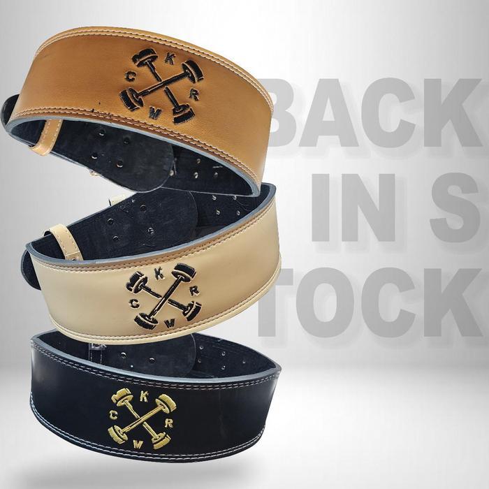 SABUK FITNESS & GYM BAHAN SEMI KULIT SABUK ANGKAT BEBAN - KMCR - Hitam, M