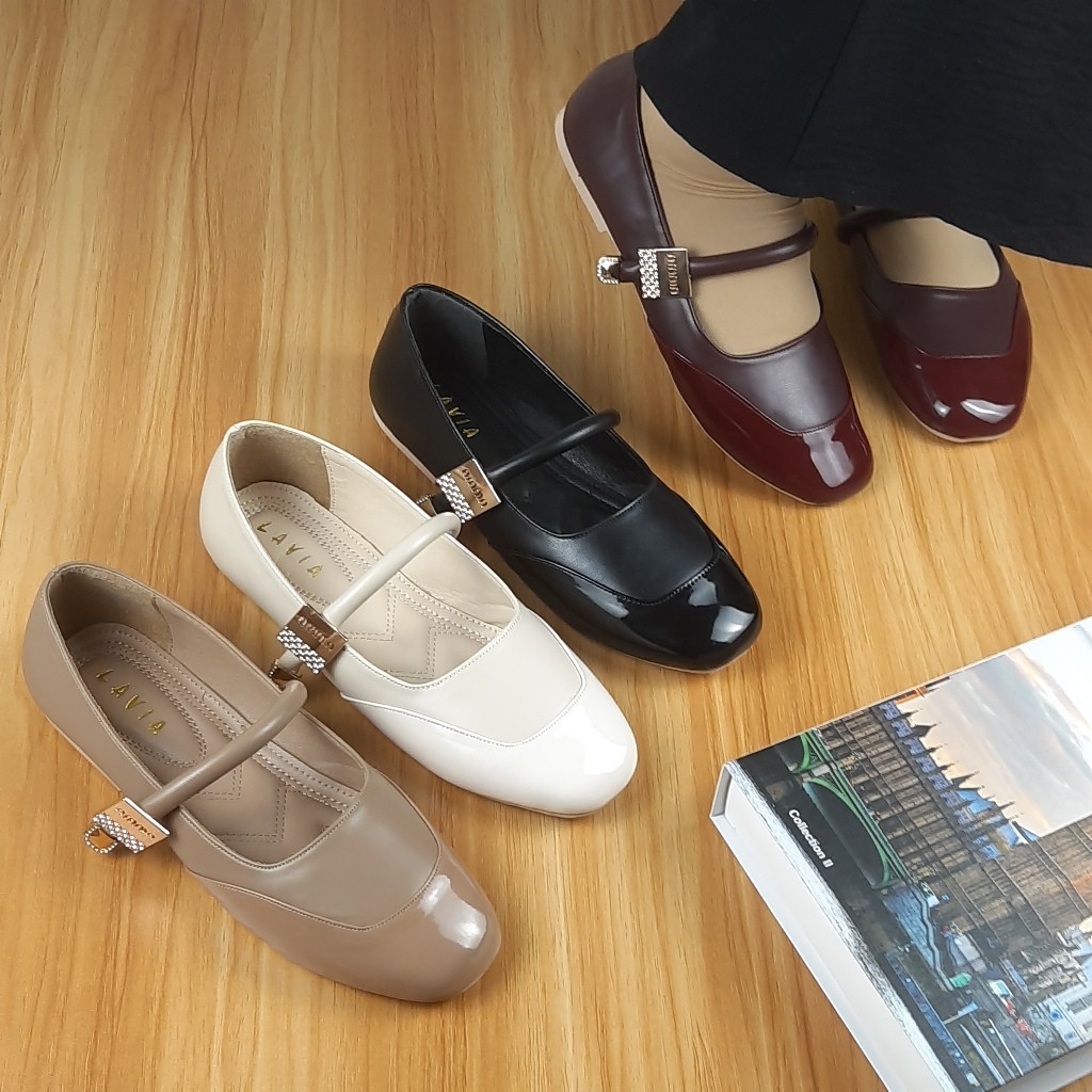 SANRIRINTOJAYASHOP Lavia Helena Sepatu Ballet Wanita Kekinian Flat Shoes