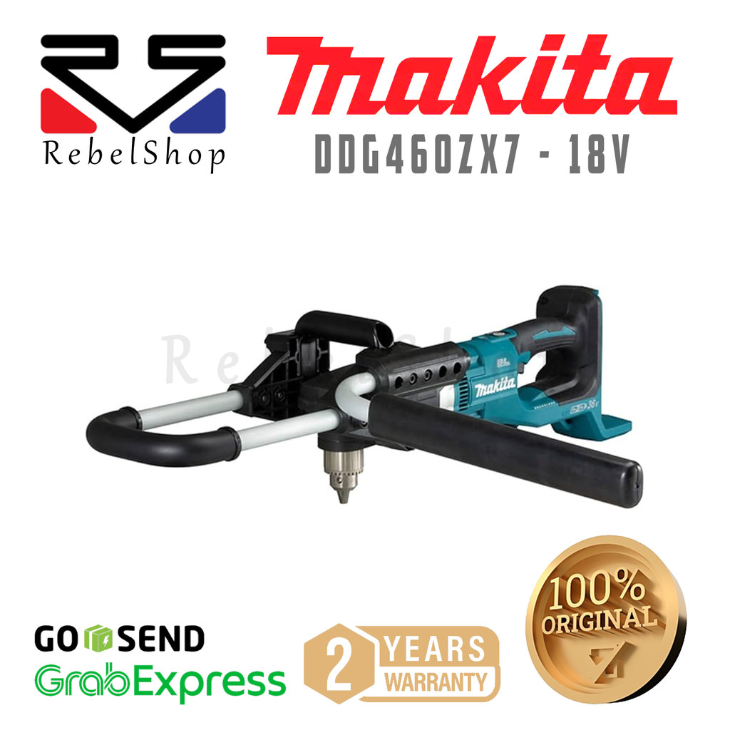 Makita Cordless Baterai Earth Auger Hole Digger Mesin Bor Lubang Tanah 18V + Unit Only - DDG460ZX7